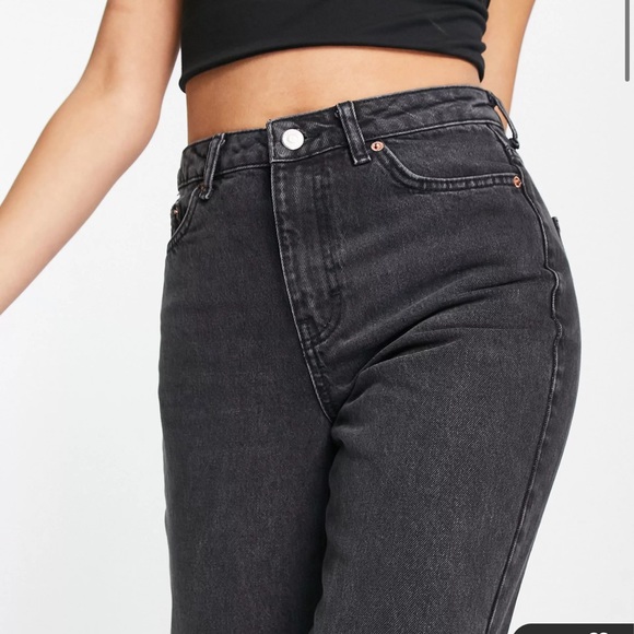 TopShop Moto Mom jeans, black, silver embellishments, size W28 L30, lightly worn - Picture 3 of 6